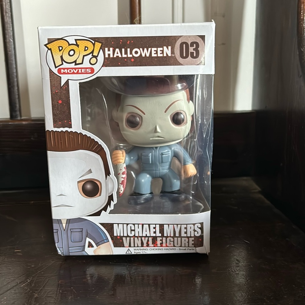 Michael Myers Funko pop still in box box has a few minor damages